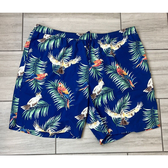 Caribbean Swimwear‎ Men’s Swim Trunks 4XB Big Bright Tropical Drawstring Pockets - Picture 1 of 4
